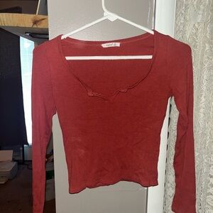 Long Sleeve, burnt orange, brand Timing, ribbed material. Size Medium never worn